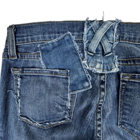 J Brand Womens Low Rise Flare Jeans 27 Patchwork Western Hippie Boho Bell Bottom - Picture 12 of 16